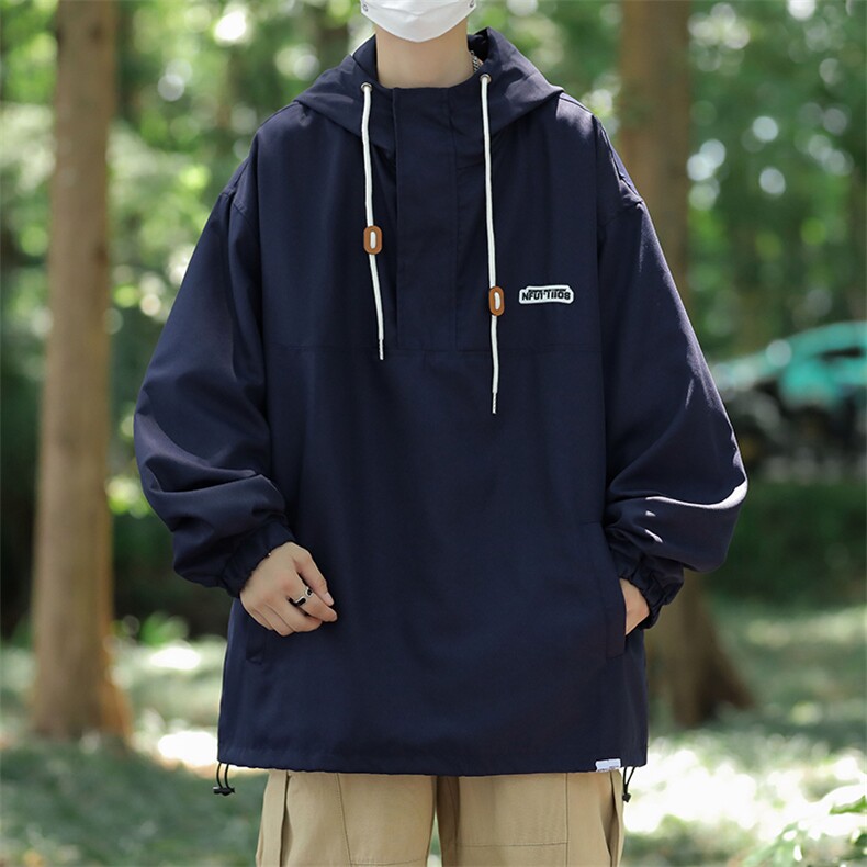 A814-P48美式复古半拉链外套男士春秋宽松韩版潮流连帽夹克上衣,男装夹克,星座512-6