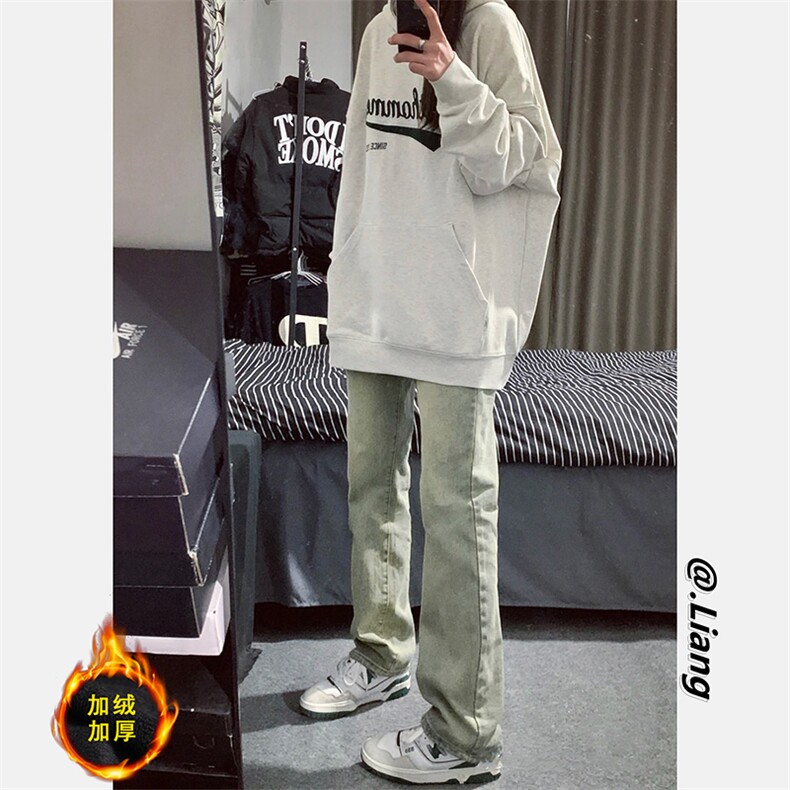 弹力加绒加厚黄泥色牛仔裤男715-6-BX07P50加绒P55(控68）图片