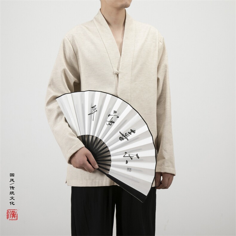 2025秋冬新款风男装改良汉服新中式棉麻汉服衬衫C012P85,男装衬衫,钱塘802