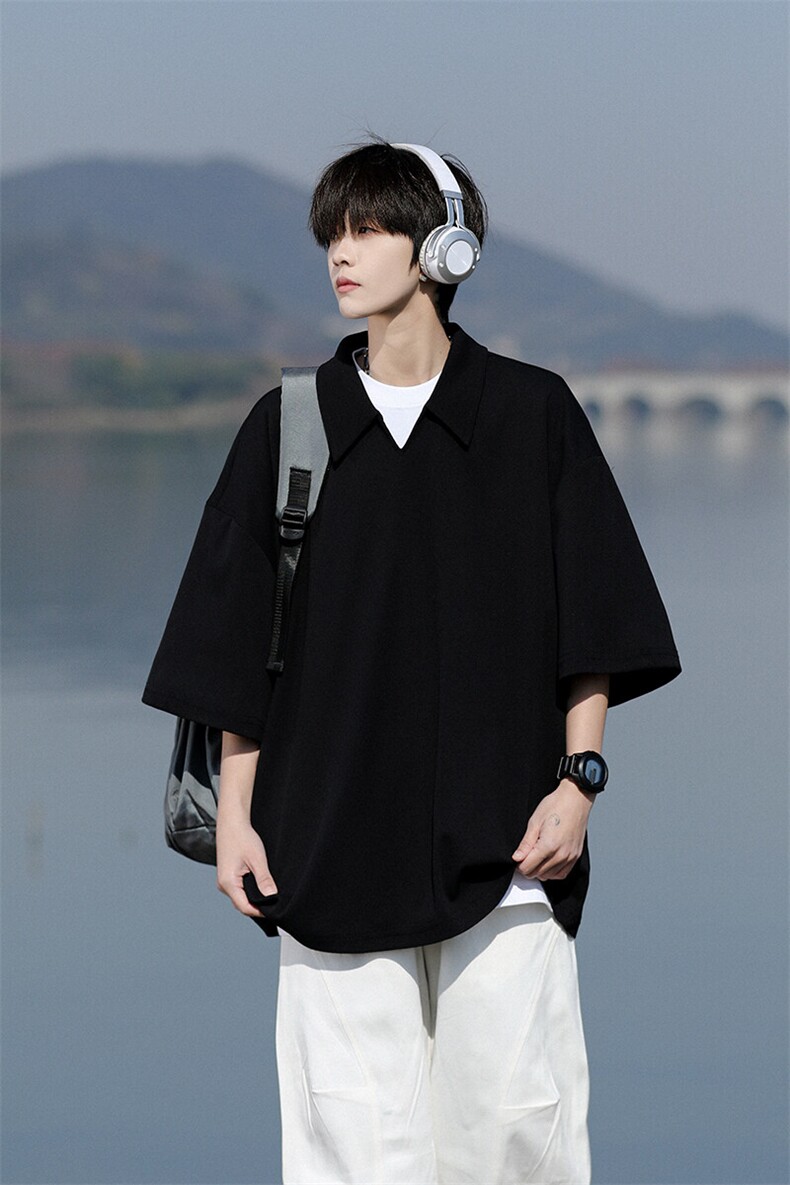 M-8XLv领冰丝短袖Polo衫特大码宽松凉感半袖翻领T恤衫DX1202/P30,男装T恤,电商B238