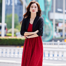 雪纺短外套女2025夏季新款大码开衫修身收腰小披肩坎肩裙子外搭薄，女装短外套，婵米儿