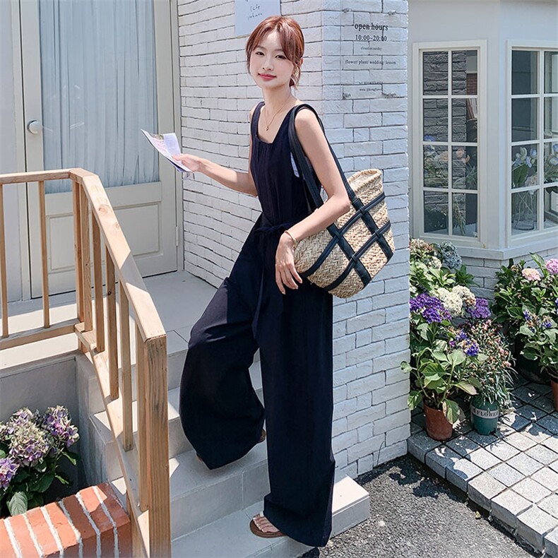 2025年夏季新款时尚休闲背心连体裤-款号5876-P135-K198,女装连体裤,浙宝305