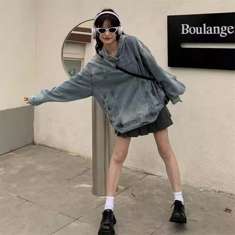 JK8605-P56水洗做旧连帽卫衣男女春季美式街头ins潮牌宽松,男装卫衣,电商B323A
