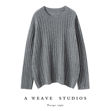 秋季新款纯色针织套头上衣时尚百搭，女装针织衫/毛衣，亿嘉羊绒