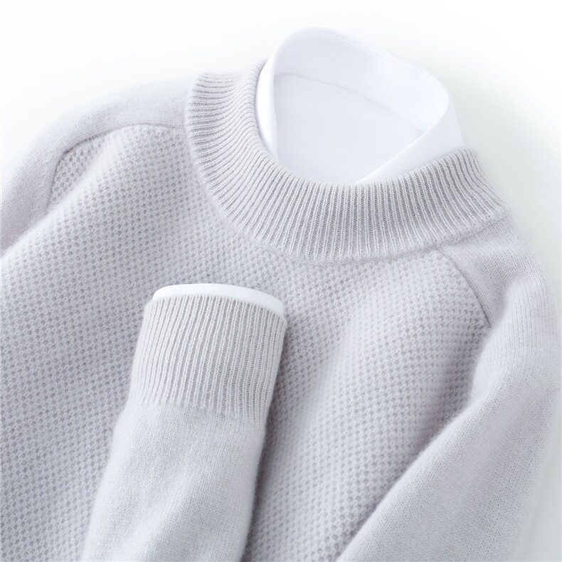 2025年秋季新款百搭7针星云浮雕马鞍肩半高，男装羊绒套衫，恒标羊绒