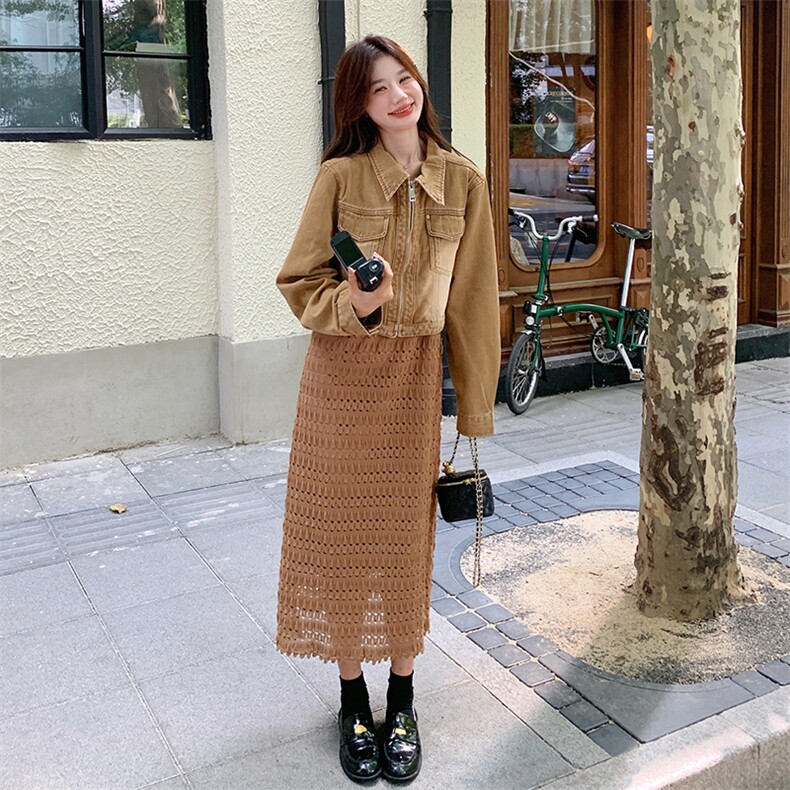 现货-春季新款卡其色两件套203-6023-P175-K248,女装套装/套裙,浙宝203