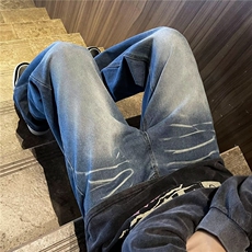 牛仔裤男韩版潮流高街帅痞子百搭2026秋夏季ins直筒长裤RK881-P45，男装牛仔裤，星座412