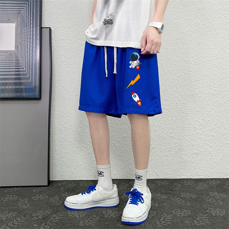 HD74165-P22华夫格短裤男大码宽松五分裤男直筒中裤,男装休闲裤,电商A040