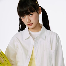 Burgenland蓝色纯棉长袖衬衫女秋季2026新款翻领衬衫薄款秋装外套，男装衬衫，星座1210-1