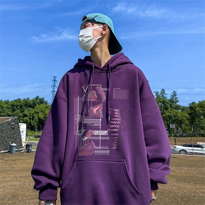 抖音得物供货可提供视频春装重磅美式宽松连帽卫衣DL2401