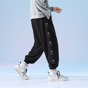 日系2024秋冬款个性卡通印花束脚运动休闲潮牌卫裤8803-P50控69图片