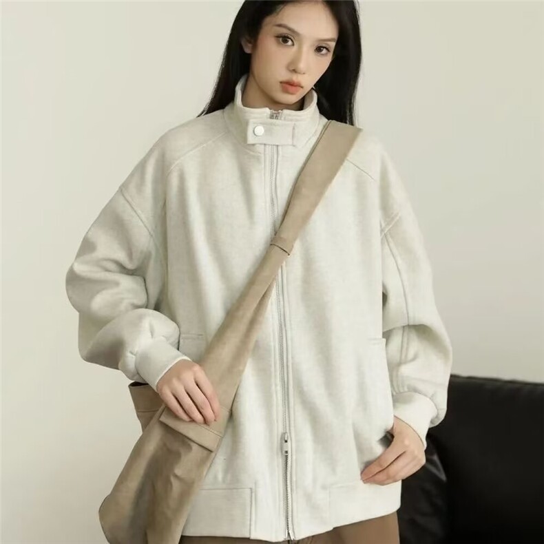 冬季美式复古立街头高级感领运动夹克开衫卫衣情侣外套男女潮,男装夹克,星座1210-1