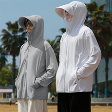 夏上新中性冰感运动防晒衣可拆卸帽檐上衣外套男女情侣9109-P45，男装防晒衣，电商A441-1
