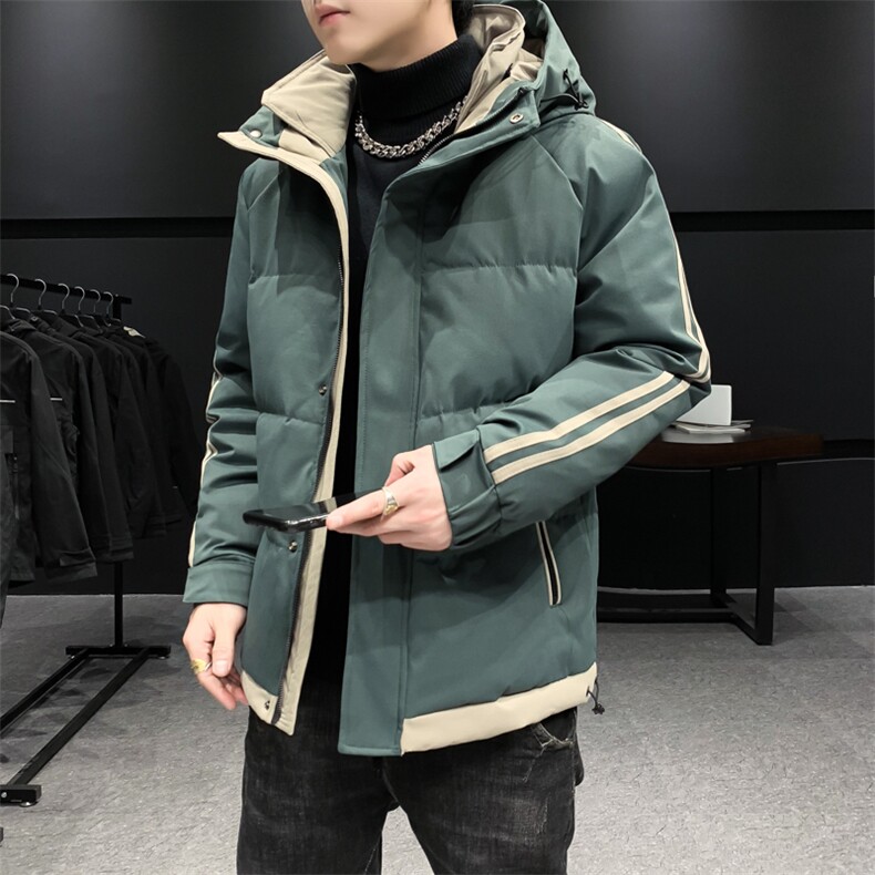 冬季男潮牌加厚保暖韩版帅气两道杠连帽羽绒服外套HOZ01-P170,男装羽绒服,星座1105-3