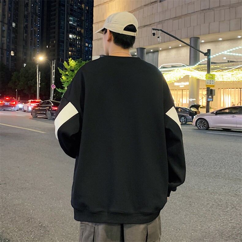 2025秋季新款港风外景大码菠萝格拼色卫衣M-5XHW24554-特P35,男装卫衣,电商A022