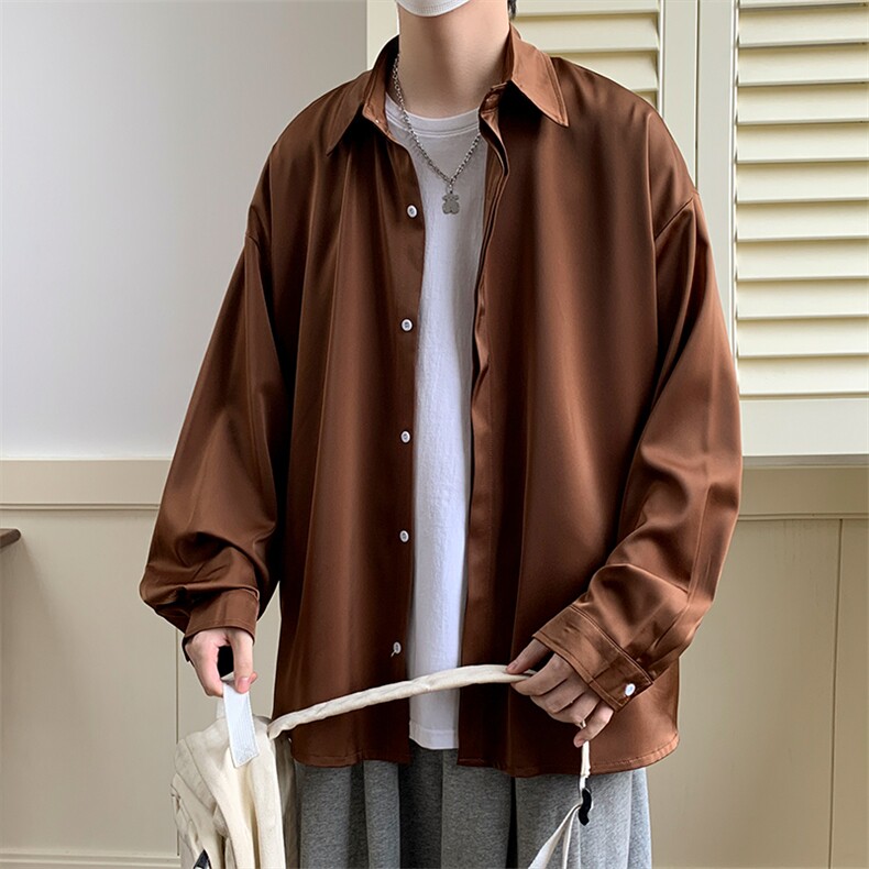 长期有货多色韩味冰丝长袖衬衫防晒7636-P40,男装衬衫,电商A059