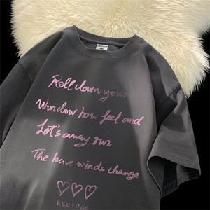 可设48小时发货 支持抖音得物来样二开230克重磅美式短袖t恤MT323图片