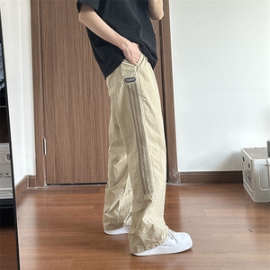 大量现货裤子男春夏季百搭休闲运动裤条纹垂感速干裤DY5032-P55,真正的森女系穿搭图片