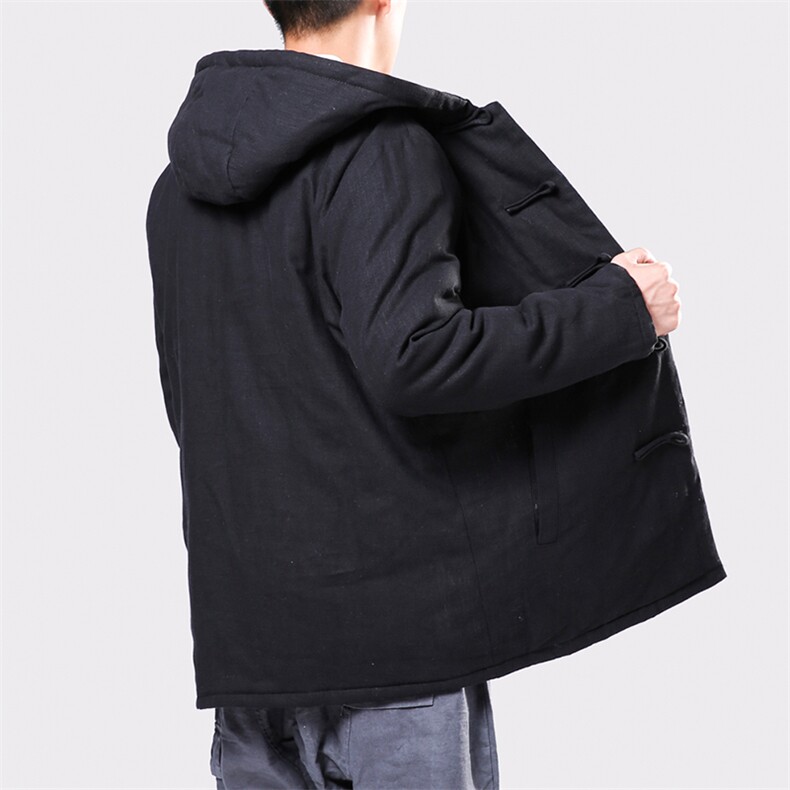 9061^风盘扣棉衣外套男士冬季棉麻棉袄禅服中式唐装亚麻棉服,男装棉衣,钱塘777(原3023)