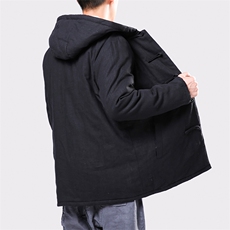 9061^风盘扣棉衣外套男士冬季棉麻棉袄禅服中式唐装亚麻棉服，男装棉衣，钱塘777(原3023)