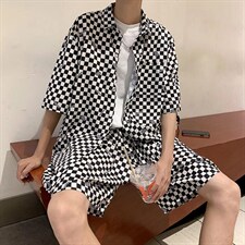 男潮流休闲套装格子套装TZ2111P48，男装休闲套装，星座1116-2