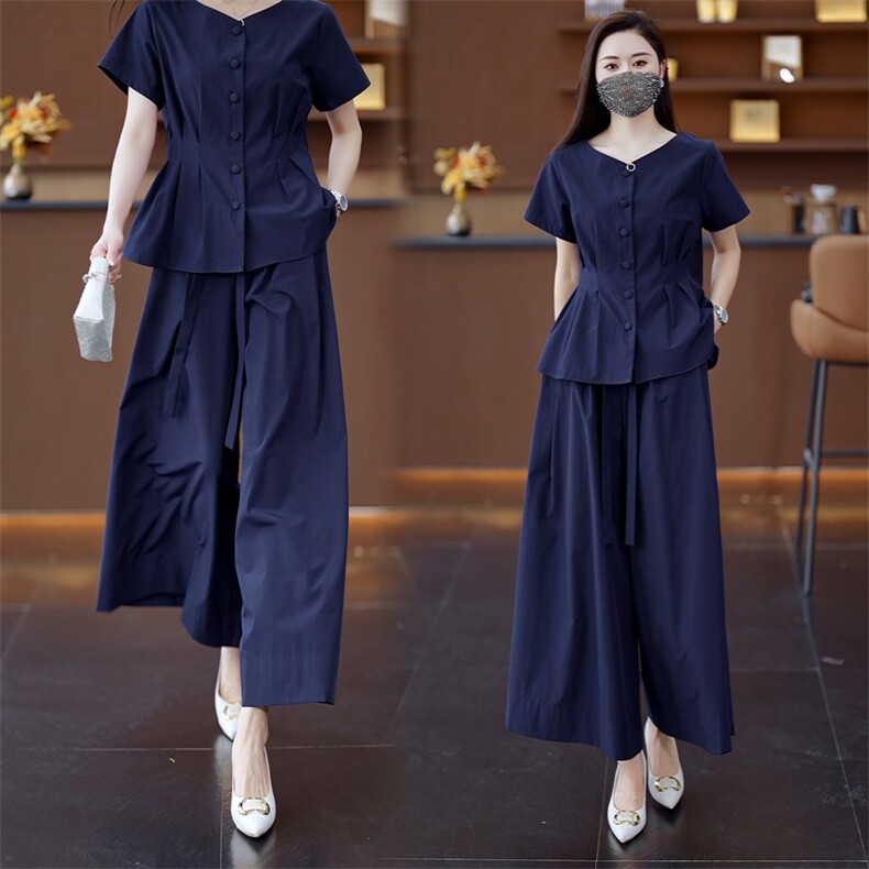 40减龄穿搭一整套2025夏季爆款重要场合绝美裤裙微胖穿搭两件套装，女装套装/套裙，水衣源