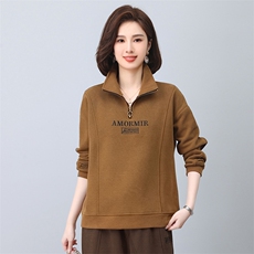 冬季新款加绒加厚保暖高领卫衣女宽松显瘦长袖外套，女装卫衣/绒衫，悦见她
