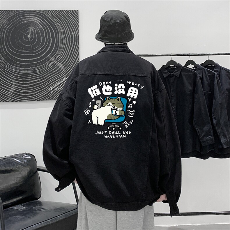 牛仔夹克男大码牛仔外套男茄克NJ77403-P60,男装夹克,电商A040