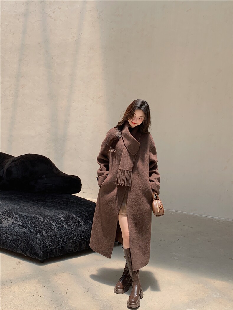 2025年春季加厚修身型流苏款,女装毛呢外套,宸诺服饰