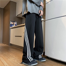 抖音品质秋季新款斜杠设计宽松休闲卫裤B315-K24233-特p40控78，男装休闲裤，电商B315
