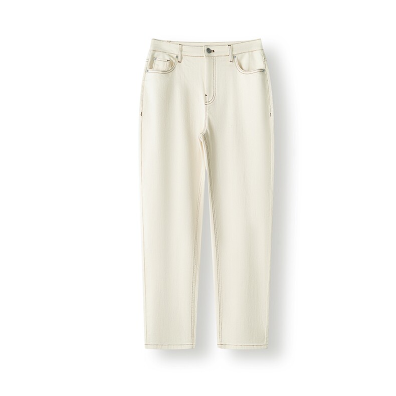 2025年秋季时尚百搭通勤简约休闲白裤，女装休闲裤，致织羊绒