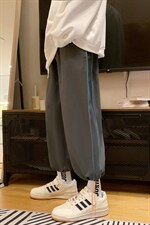 夏季薄款速干条纹暑假休闲裤松紧腰男运动裤D201-DM16-P35图片