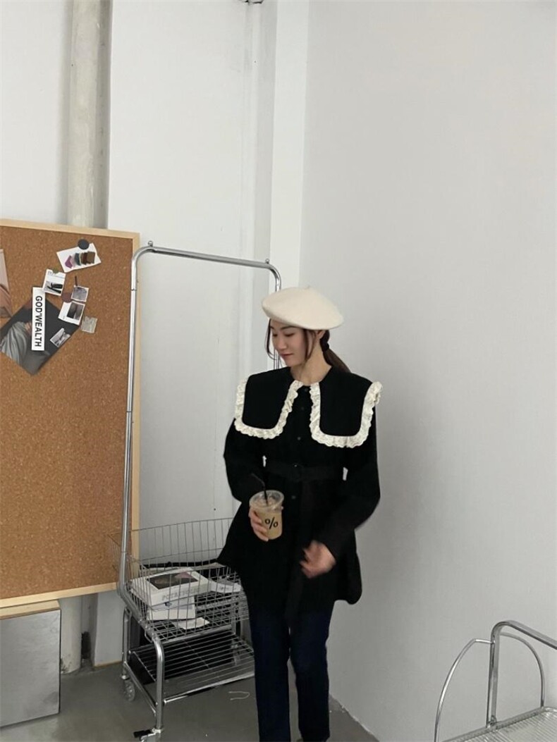 秋冬新品娃娃领大版系腰带衬衣，其它，新袖