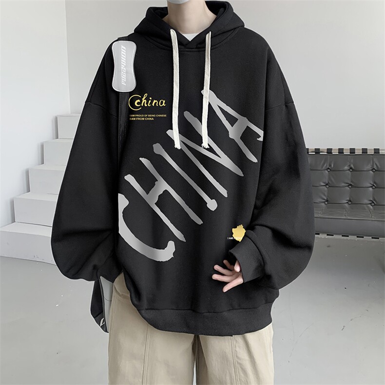 连帽卫衣男大码运动服帽衫外套WY2208-P35加绒款-P40,男装卫衣,电商A040