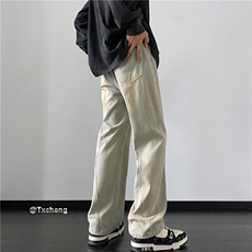 泥黄色牛仔裤男生春季新款美式高街直筒微喇B315-K23472-p60控78，男装牛仔裤，电商B315