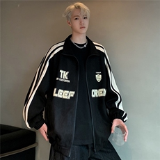 美式鹿皮绒字母印花翻领夹克外套男春秋款式运动棒球服JK108-P78，男装夹克，电商C307A