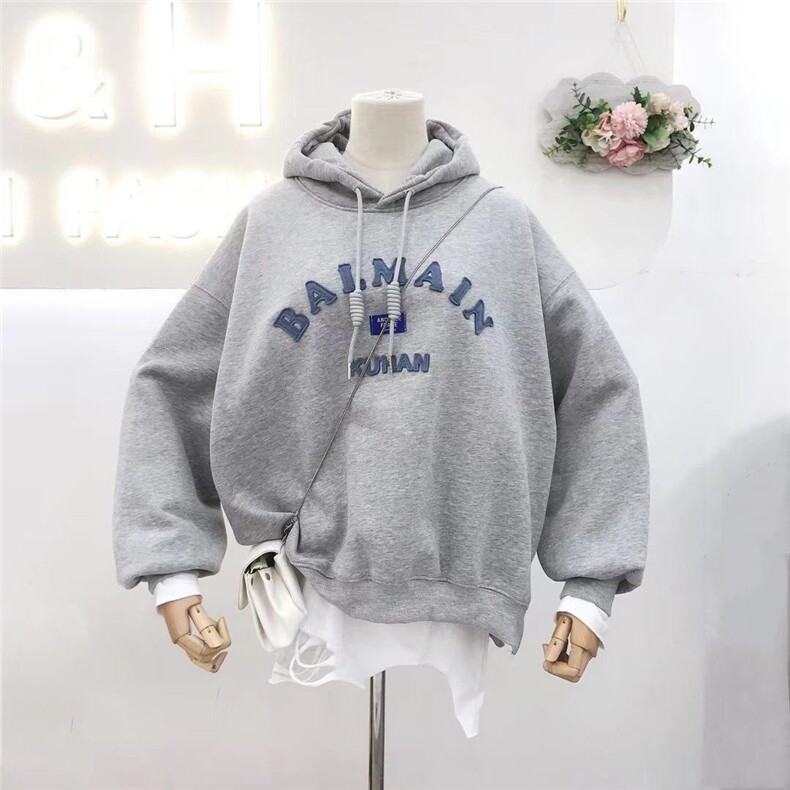 连帽加绒加厚卫衣，女装卫衣/绒衫，IEC