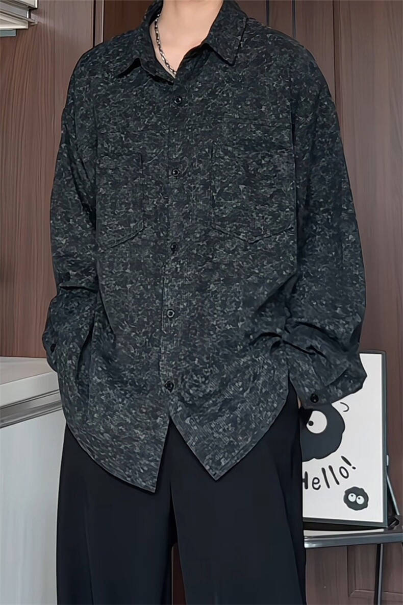 C2603/P40春装新款现货衬衫男宽松大码潮流工装衬衣外套,男装衬衫,电商A141
