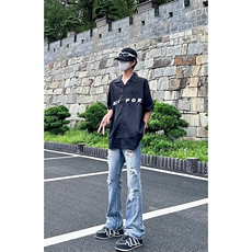 美式高街ins小众破洞牛仔裤货号K755P6578，男装牛仔裤，电商A063