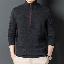 2023冬中年纯色毛衣男打底衫上衣内搭爸爸装针织衫SFT80688-205,男装针织衫/毛衣,电商B212（原钱塘6029）