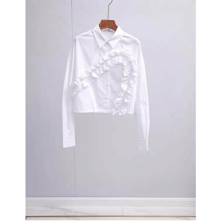 欧货木耳边衬衫，女装衬衫，MST