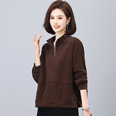 三年不下架2024年冬装新款时尚加绒加厚卫衣女休闲宽松打底衫上衣，女装卫衣/绒衫，璐依舞