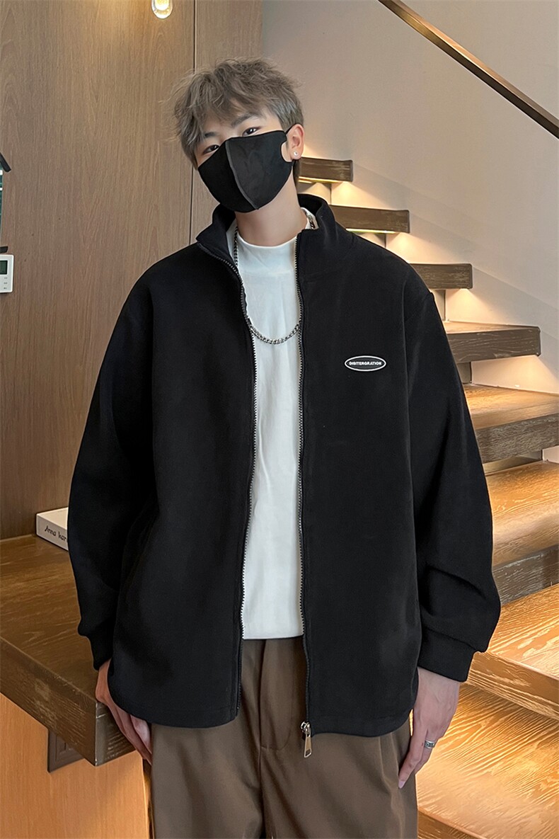 8XL-M摇粒绒外套男奥粒绒加厚羊羔绒卫衣内胆夹克JK1314P68控88,男装夹克,电商D206-1