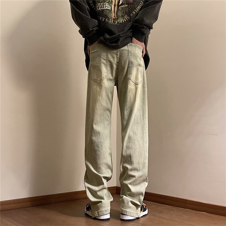 黄泥色拉链高街牛仔裤2501-1-NZ938-P5085棉15涤纶,男装牛仔裤,星座501-1
