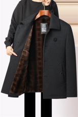 毛领拉链中老年加绒加厚雪尼尔毛呢外套秋冬中年茄克BD2309-130，男装棉衣，星座1105-3