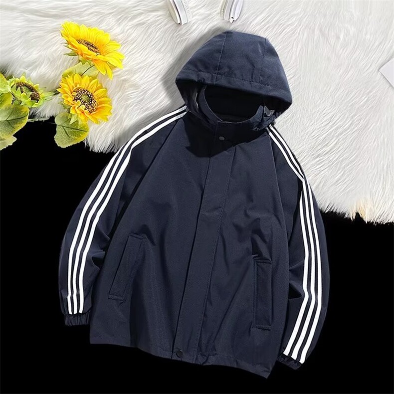 春秋新款男士条纹夹克外套休闲连帽工装时尚百搭户外服1256/P40,男装夹克,星座506B
