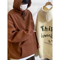 350g华棉潮牌印花连帽卫衣男女休闲春秋宽松时尚上衣5123-P43网图，女装卫衣/绒衫，电商B245