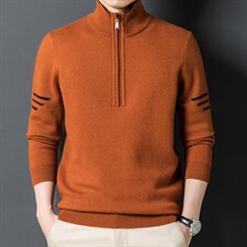 2023冬中年纯色毛衣男打底衫上衣内搭爸爸装针织衫SFT80688-205，男装针织衫/毛衣，电商B212（原钱塘6029）