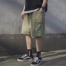 2021夏季港风新款男宽松五分裤学生日系工装短裤潮504-K023-P35，男装休闲裤，星座504