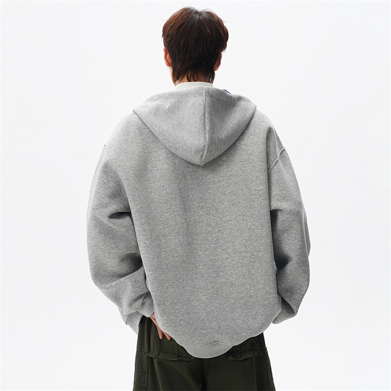 春季新款撞色拼色连帽开衫卫衣W616P70,男装卫衣,电商A073